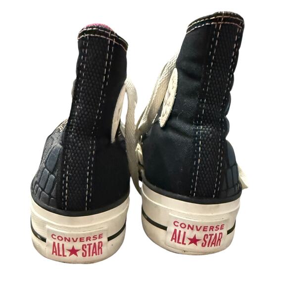 Converse All Star High Top Platform Sneakers Black Croc US 6 Women - Picture 3 of 7